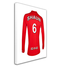 Load image into Gallery viewer, Liverpool Football Club red personalised football shirt canvas
