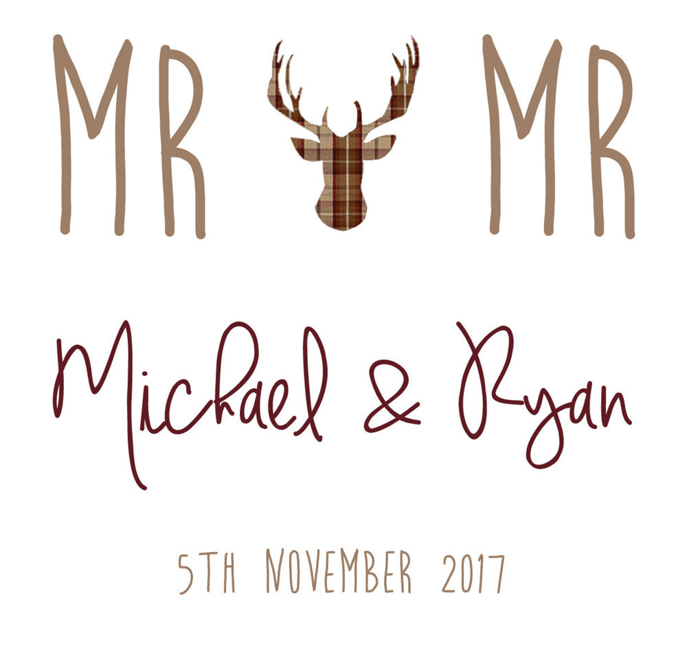 LGBT personalised wedding aisle runner bride and bride/groom and groom name date of wedding stag