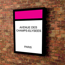 Load image into Gallery viewer, Monopoly style printed and framed personalised canvas - pink
