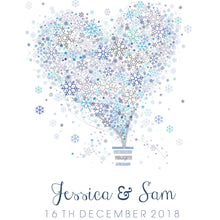 Load image into Gallery viewer, Beautiful snowflake heart design Personalised Wedding Aisle Runner
