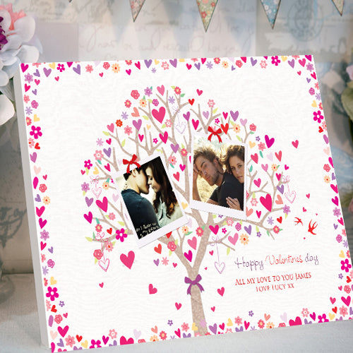 Valentines Tree Desktop Canvas Card personalised