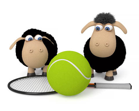 Black Sheep playing tennis funny design for wimbledon 2017
