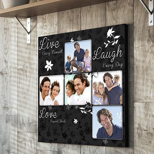 live love laugh montage canvas gift wedding anniversary birthday