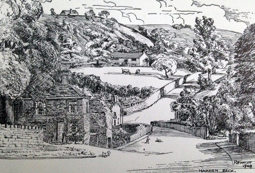 Christmas Card, Wilsden, Landscape Card, Sketch, R Fawcett