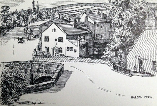 Christmas Card, Wilsden, Landscape Card, Sketch, R Fawcett
