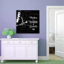 Load image into Gallery viewer, Square Art Canvas using lyrics from ACDC - We Salute You

