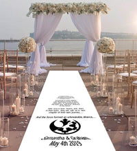Load image into Gallery viewer, personalised wedding aisle runner, rebel and imperial sci-fi themed wedding
