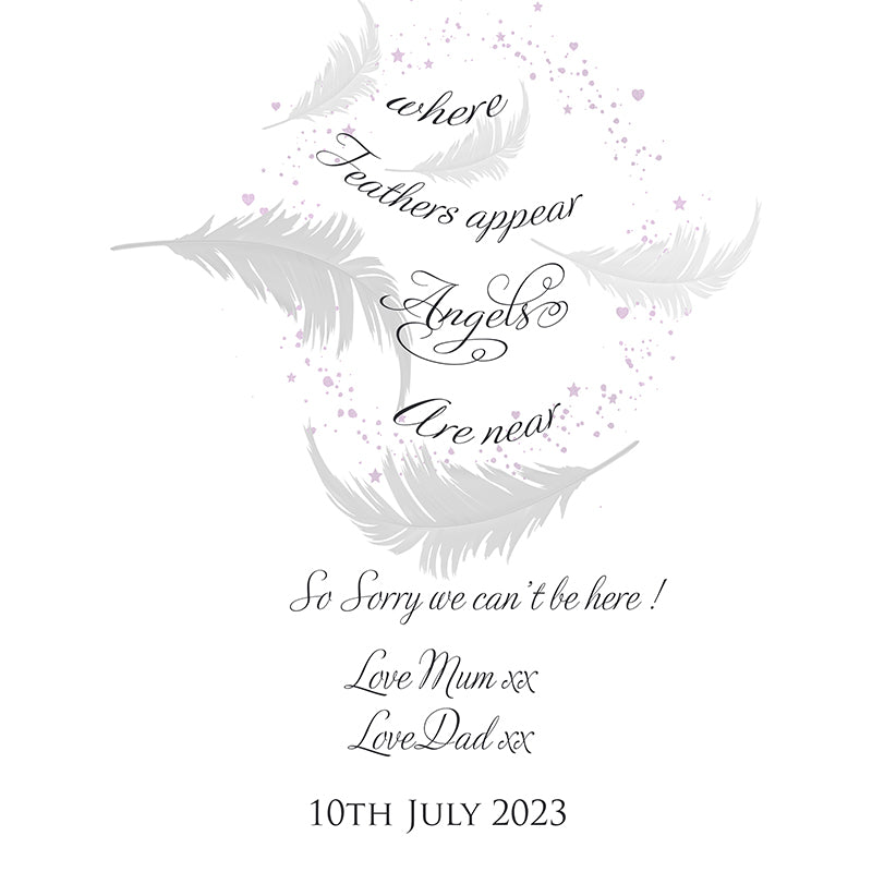 When Feathers are Near Angels Appear Personalised Wedding Aisle Runner