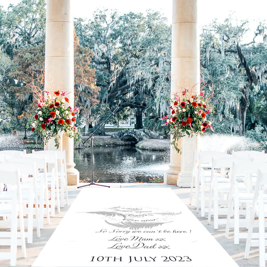 Personalised Wedding Aisle Runner When Feather Appear Angels Are Near