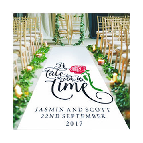 A Tale As Old As Time Personalised Wedding Aisle Runner
