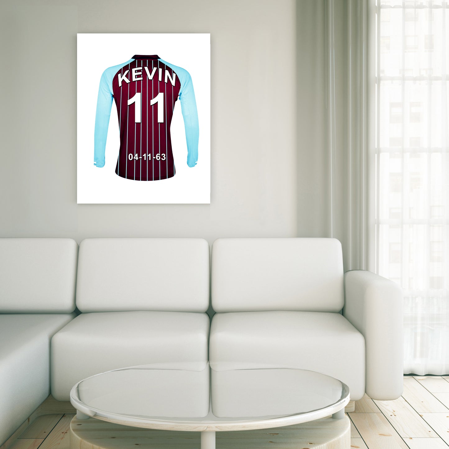 Aston Villa Personalised Football Shirt Canvas