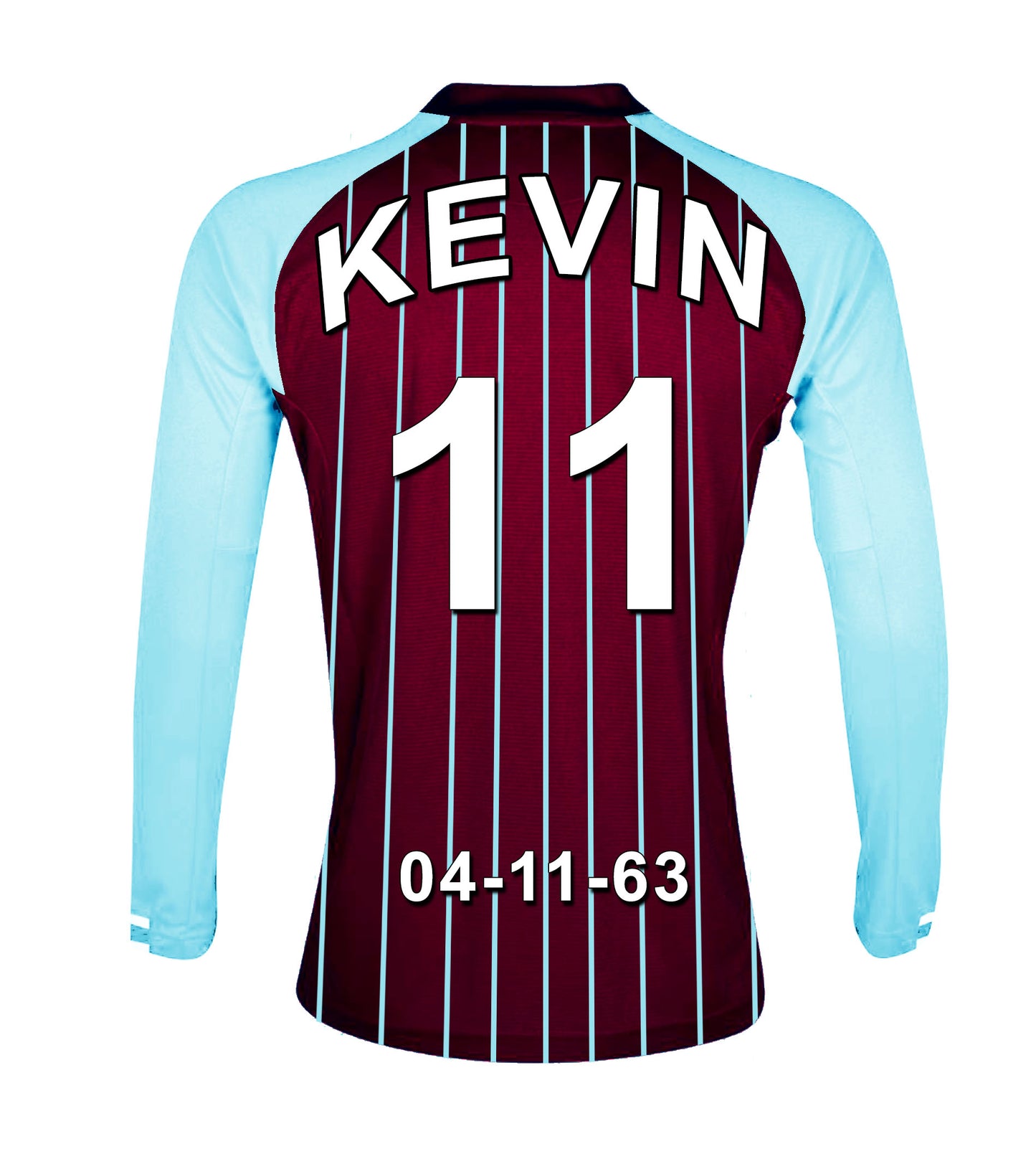 Aston Villa claret and blue  personalised football shirt canvas