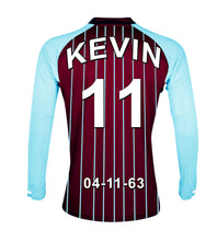 Load image into Gallery viewer, Aston Villa claret and blue  personalised football shirt canvas

