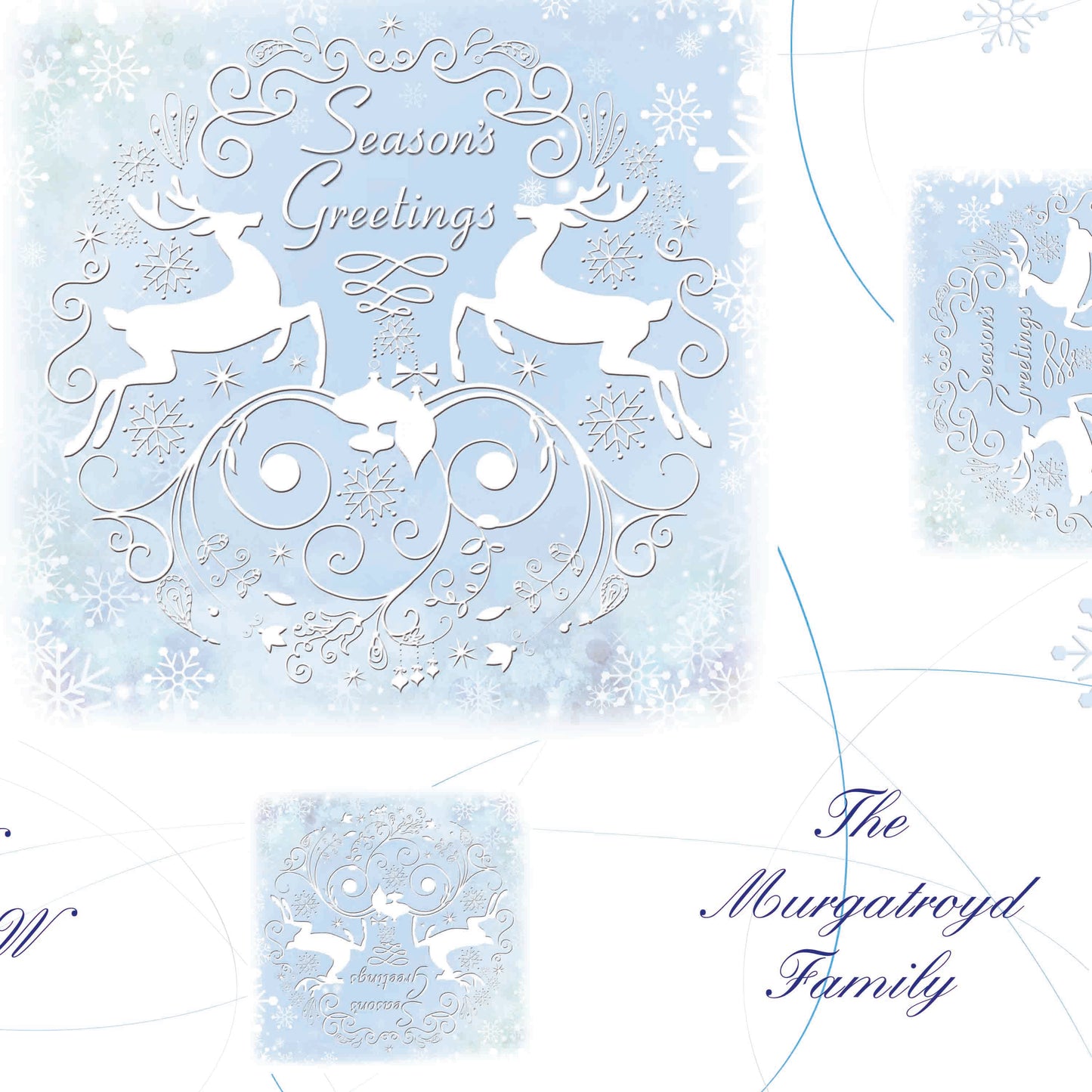 Reindeer and Snowflake Personalised Christmas Table Runner