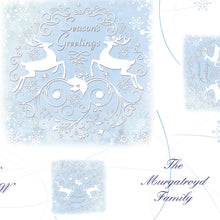 Load image into Gallery viewer, Reindeer and Snowflake Personalised Christmas Table Runner
