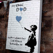 Load image into Gallery viewer, Banksy Father&#39;s Day Heart Balloon Canvas
