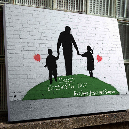 Banksy Print Father's Day Personalised canvas gift
