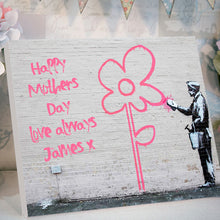 Load image into Gallery viewer, Mother&#39;s Day Flower Wall Banksy Canvas Personalised
