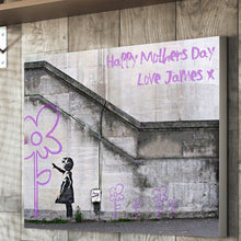 Load image into Gallery viewer, Banksy Hope Personalised Mother&#39;s Day Flower Canvas
