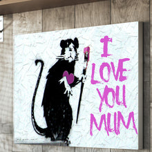 Load image into Gallery viewer, Banksy Rat Mother&#39;s day canvas personalised gift
