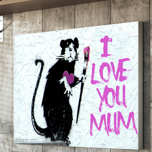 Banksy Rat Mother's day canvas personalised gift