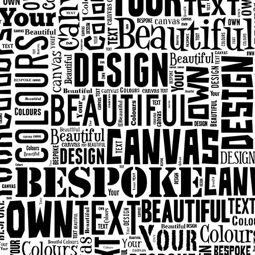 Text Montage Canvas Black and White