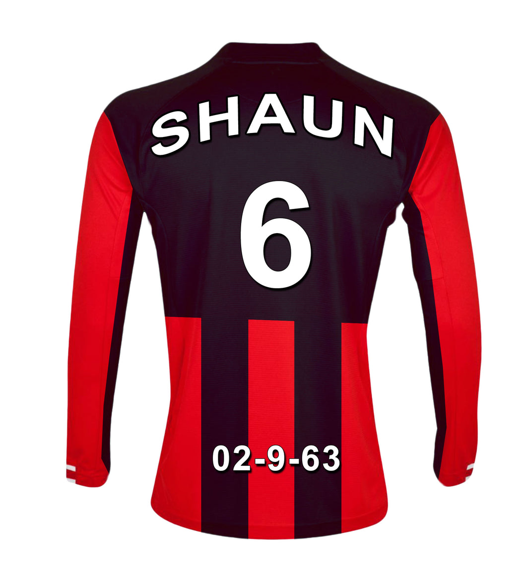 Bournemouth red and black personalised football shirt canvas
