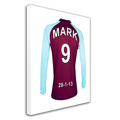 Burnley claret and blue  personalised football shirt canvas