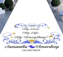 Load image into Gallery viewer, personalised wedding aisle my love my life my everything theme
