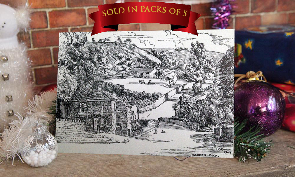 Christmas Card, Wilsden, Landscape Card, Sketch, R Fawcett