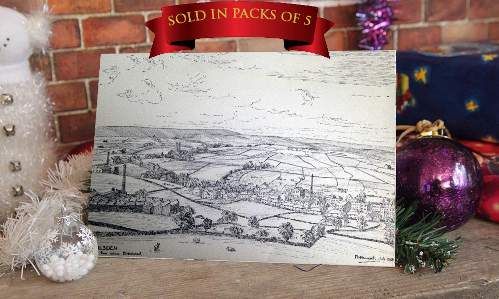 Christmas Card, Wilsden, Landscape Card, Sketch, R Fawcett