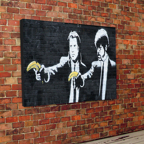 Banksy Print Canvas Pulp Fiction John Travolta samuel L Jackson