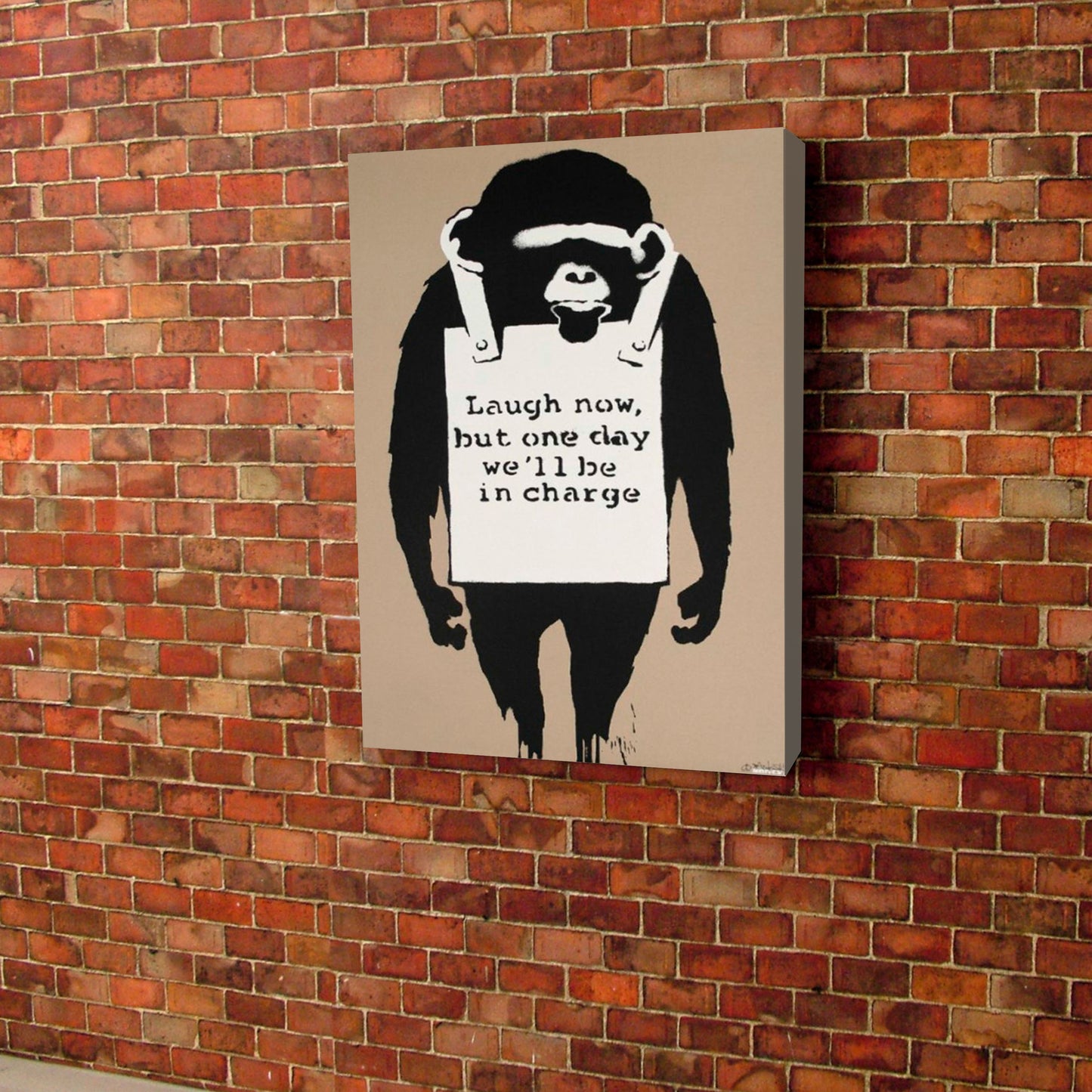 Banksy Laugh Now Canvas