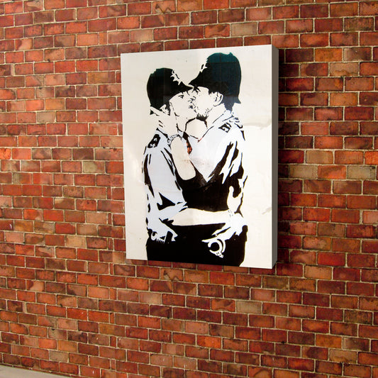 Banksy Print Kissing Policeman canvas