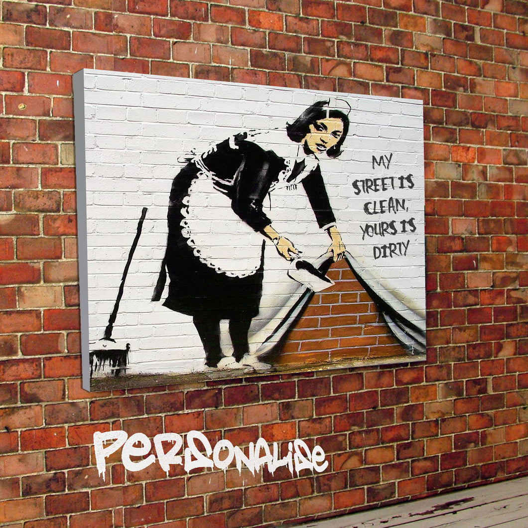 Personalised Maid Banksy Canvas