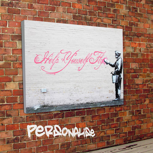 Personalised Graffiti Wall Banksy Canvas