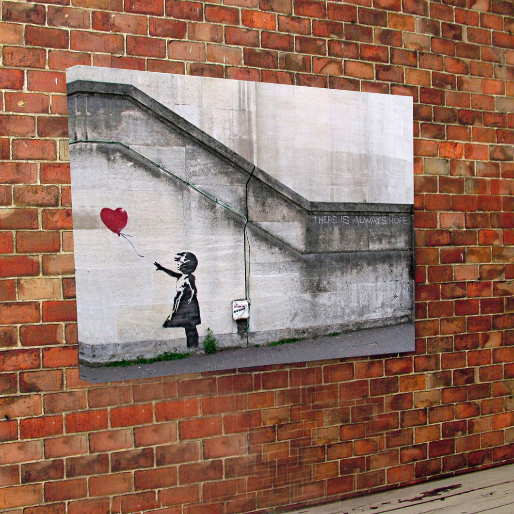 Banksy Print Canvas Hope Girl Balloon.