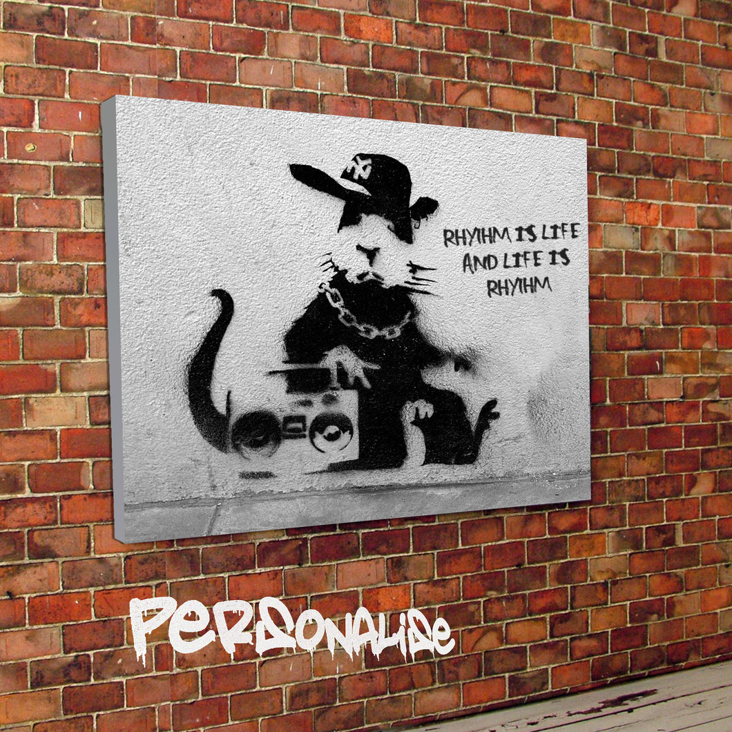 Personalised Rap Rat Banksy Canvas