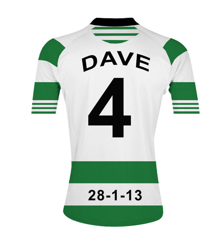 Celtic green and white  personalised football shirt canvas