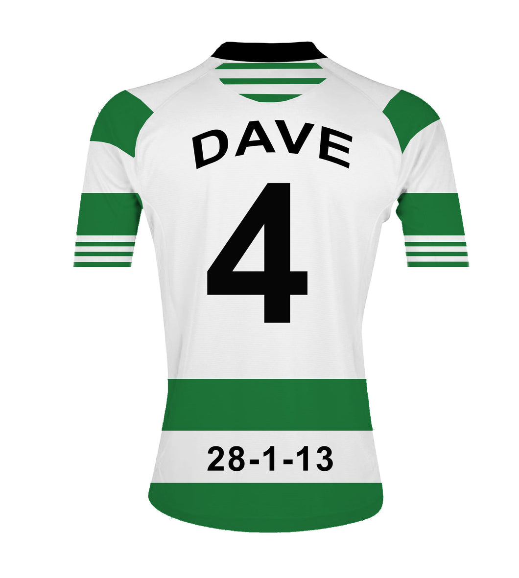Celtic green and white  personalised football shirt canvas