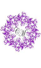 Load image into Gallery viewer, Wedding aisle runner floral purple insitial personalised circle 
