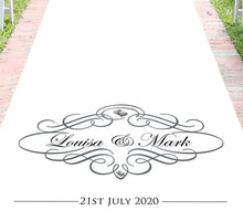Load image into Gallery viewer, personalised wedding aisle runner elegance theme

