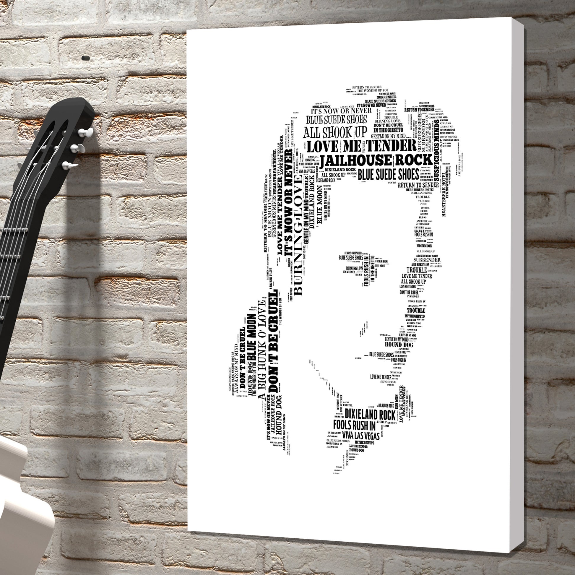 Elvis Presley king of rock word art canvas