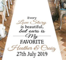 Load image into Gallery viewer, wedding aisle runner personalised love story
