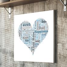 Heart text art montage word art canvas top quality