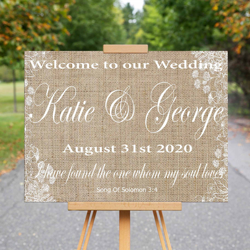Wedding Welcome Sign Song of Solomon 3:4