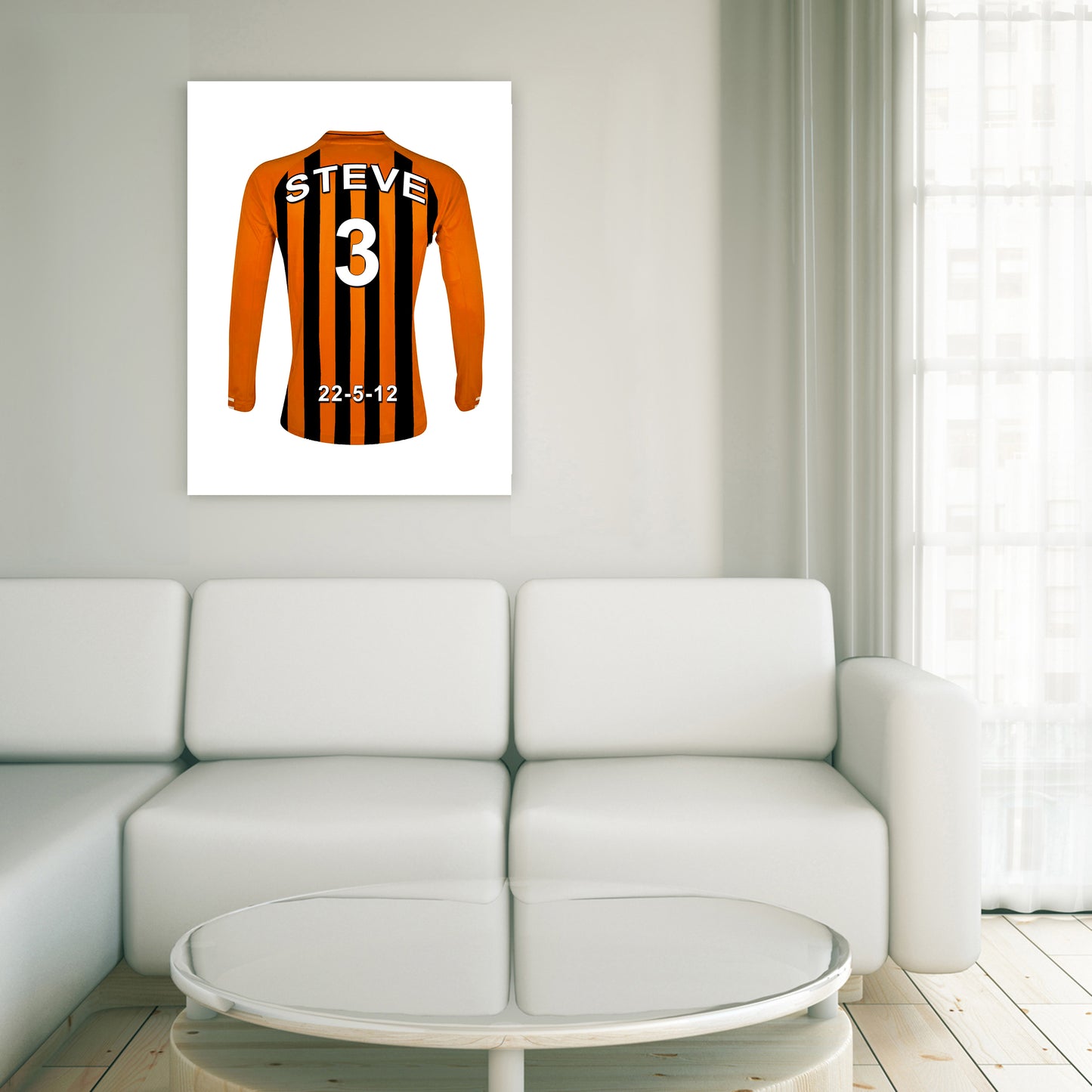 Hull gold and black personalised football shirt canvas