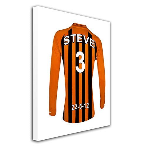 Hull gold and black personalised football shirt canvas