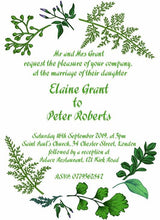 Load image into Gallery viewer, Wedding invitation personalised created to orderoriental green leaves day invite evening invitation
