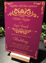 Load image into Gallery viewer, Wedding invitation personalised created to order eastern spice day invite evening invitation
